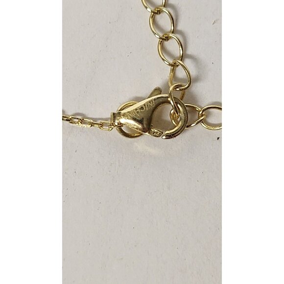 925 SILVER GOLD TONE DIAMOND CROSS PENDANT NECKLACE 16" CHINA - Picture 4 of 11